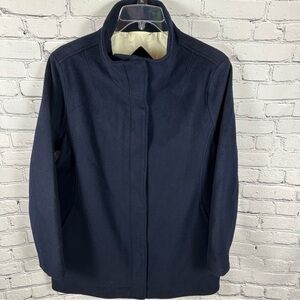 Pendleton Campbell Wool Coat Striped Water Resistant Windblocking Navy L NWOT